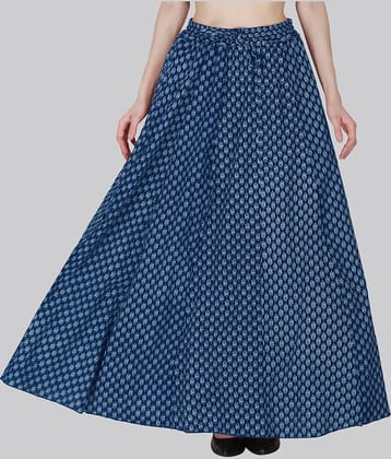 Sttoffa Blue Cotton Women's Flared Skirt ( Pack of 1 )