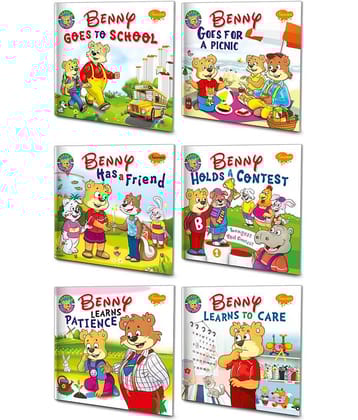 Sawan Present Set Of 6 Benny First Stories | Benny Goes To School, Benny Goes For A Picnic, Benny Has A Friend, Benny Holds A Contest, Benny Learns Patience And Benny Learns To Care (Pin Binding, Manoj Publications Editorial Board)