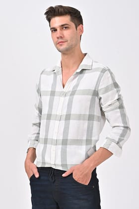 Andie - Textured Check Shirt - Pista-S-38 / PISTA