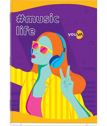 Navneet Youva | Soft Bound Long Notebook | A4 Size 21 cm x 29.7 cm | Trendy Series | Single Line | 140 Pages| Pack of 12