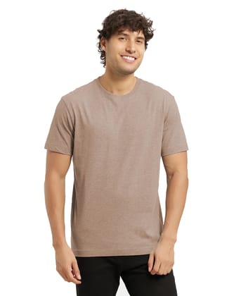 Jockey 2714 Men Super Combed Cotton Rich Round Neck Half Sleeve T-Shirt_Brownie Melange_M Jockey 2714 Men Super Combed Cotton Rich Round Neck Half Sleeve T-Shirt_Brownie Melange_M - Brownie Melange / M