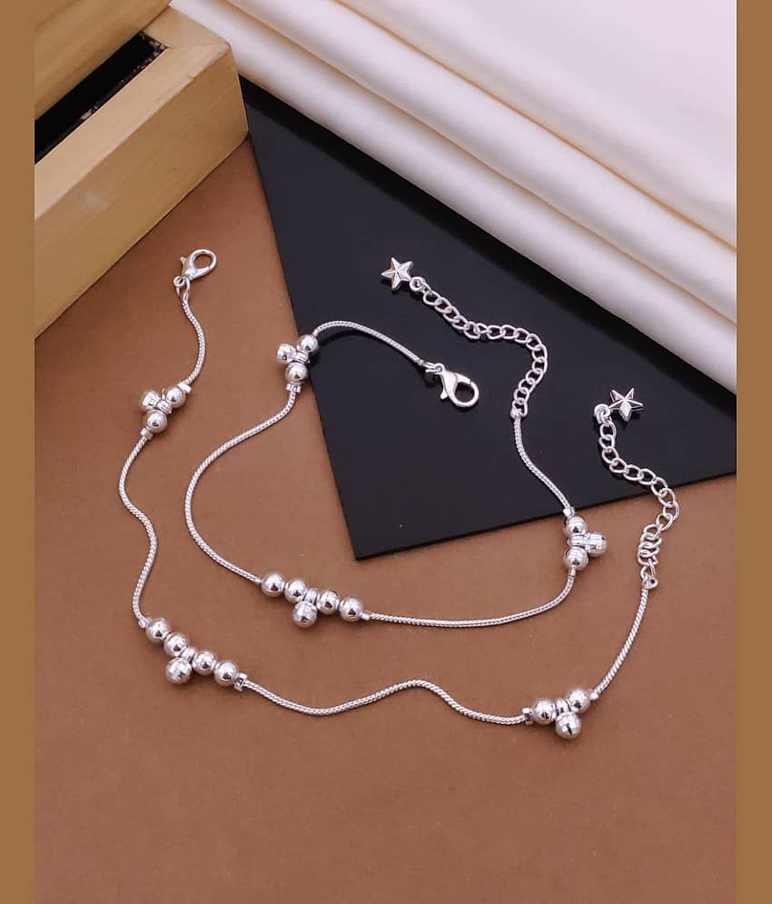Shivay Fashion  hub Silver Anklets ( Pack of 1 )