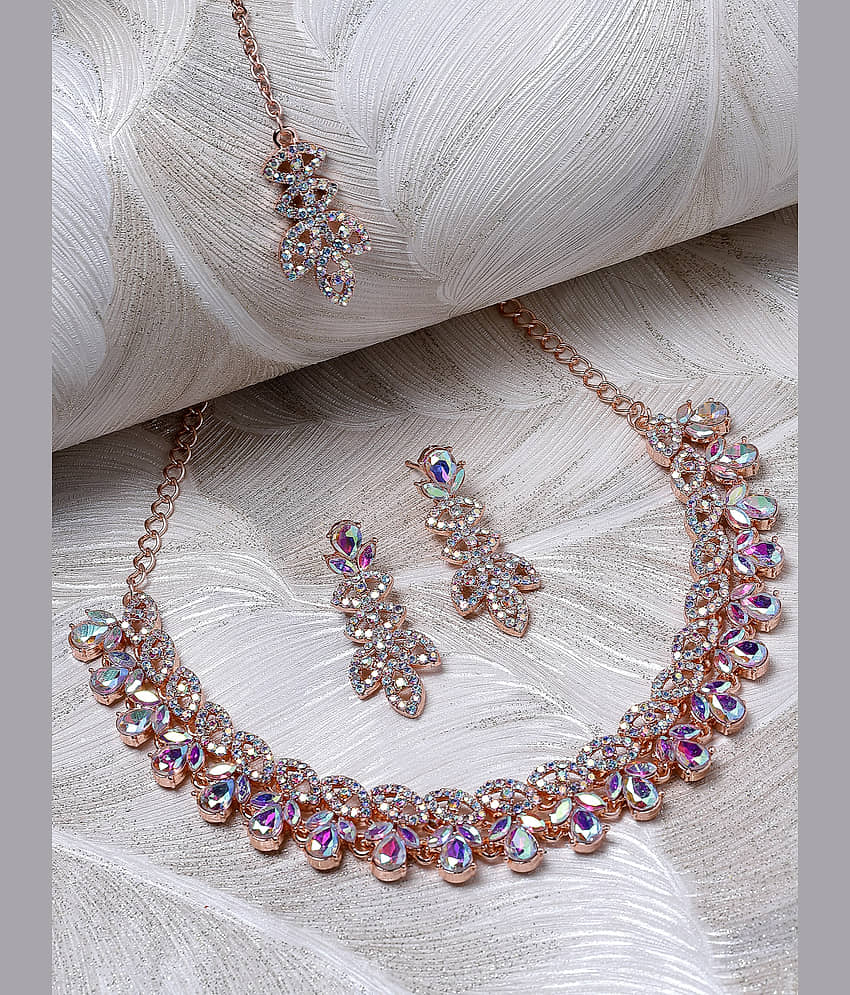 Sukkhi Rose Gold Alloy Necklace Set ( Pack of 1 )