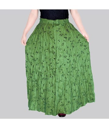 Sttoffa - Green Rayon Women's Flared Skirt ( Pack of 1 )