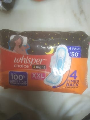 Whisper Choice night 6 pads Night stain Xxl 117 mm 