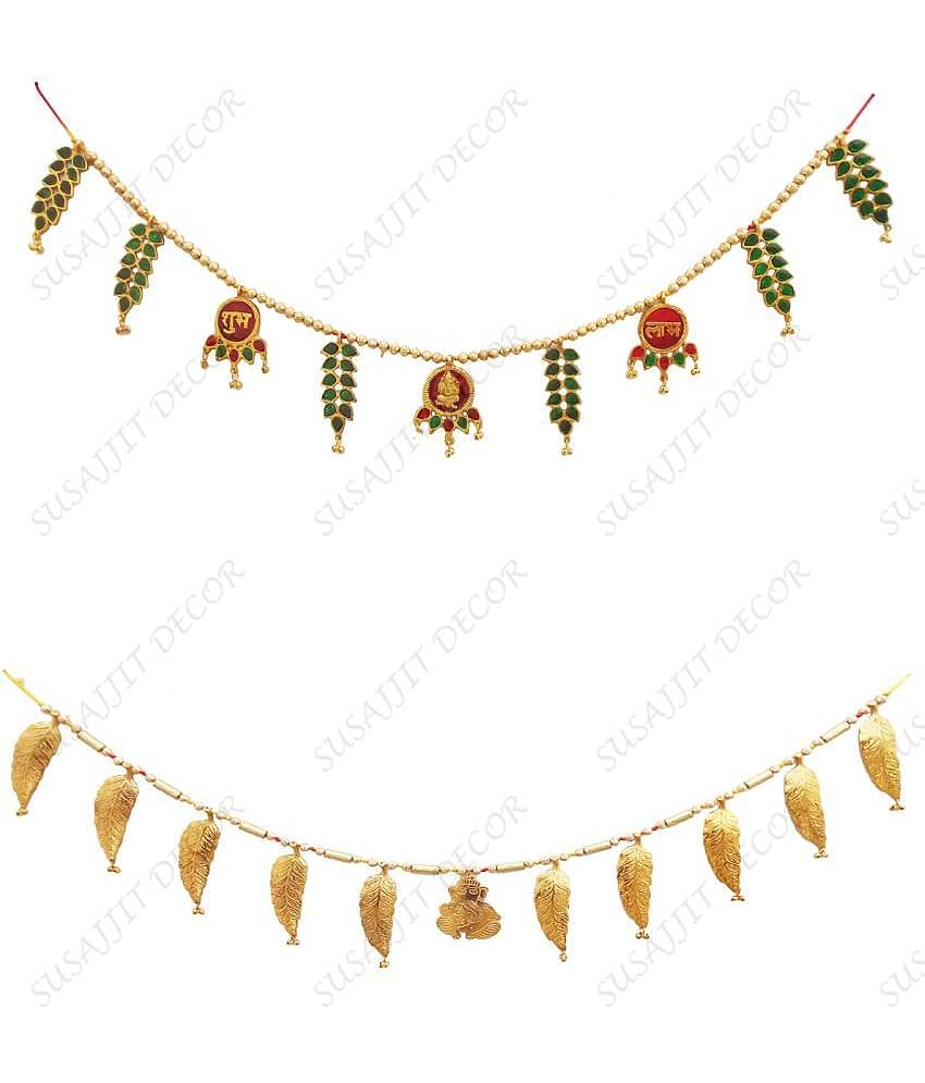 Susajjit Decor Toran/ Bandarwar white metal/ Aluminium Door Hanging Multi - Pack of 2