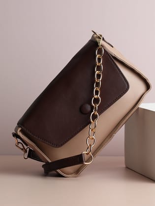 Kristi Brown & Cream Cross Body Bag-Sling Bag