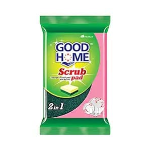 Good Home Scrub Pad - 2 in 1 (Sponge+Scrub Pad), 1 pc