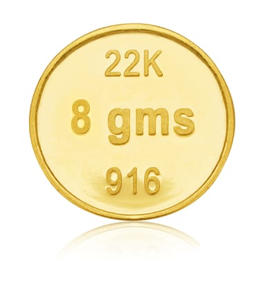 Dvara SmartGold Round Gold Coin (22K) 8 Gms