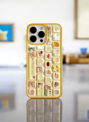 Yellow Kawaii Keypop Case for iPhone 16 Pro