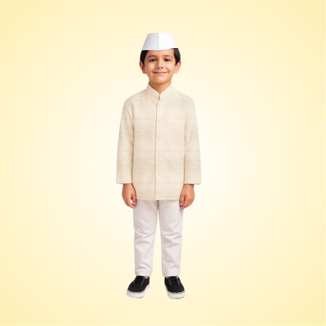 Wanna Party Netaji Costume ,Politician Costume,National Heros Costume,Freedom Fighters Costumes for Kids, Independence Day Costumes,Republic Day Costumes For Schools Plays & Dress Up Competition-Size 3-5 years