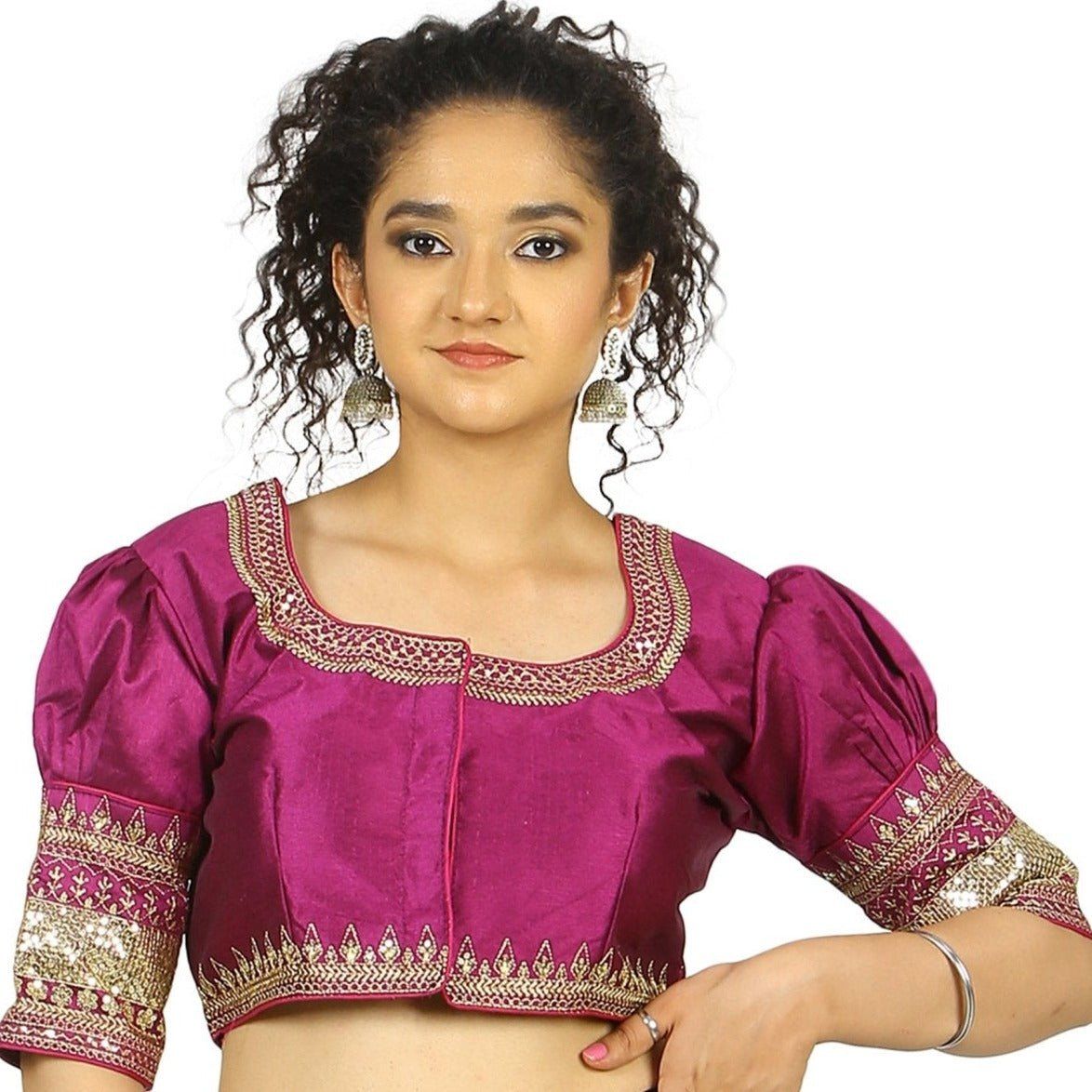 TheHangr Purple Raw Silk Blouse -  36