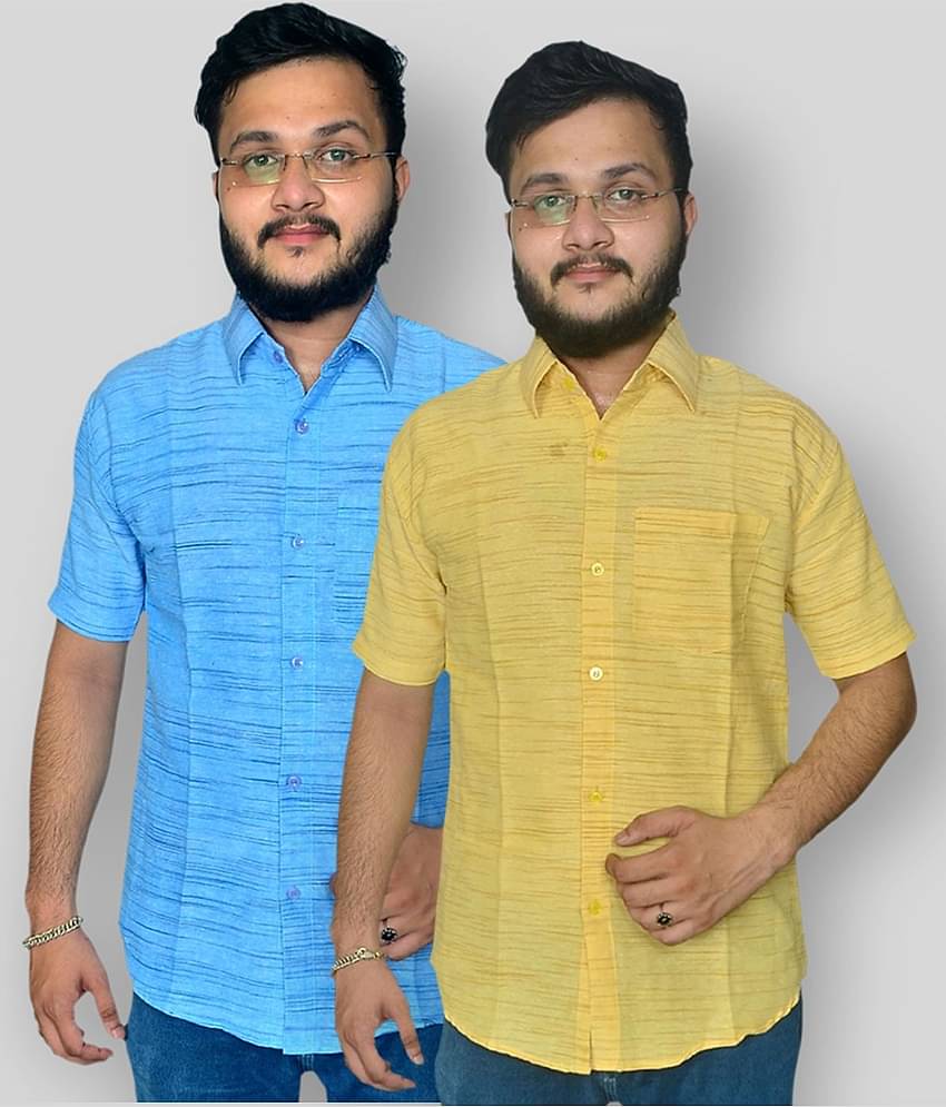 DESHBANDHU DBK - Multicolor Cotton Regular Fit Men's Formal Shirt (Pack of 2)