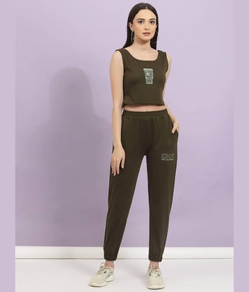 Rigo Women Printed Top With Joggers Co-Ord Set ( Green )