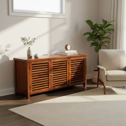 Solid Wood Almirah Sideboard Storage Desk