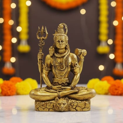 Brass Shiv Ji Idol Statue | Lord Shiva Puja Showpiece, Height : 4 Inch (BSMAS1734 X)