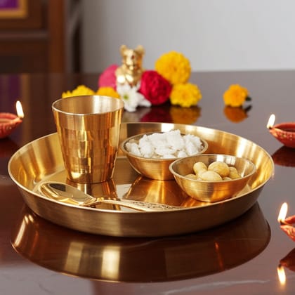 Brass Laddu Gopal Thali Set (ZMAS460 G)