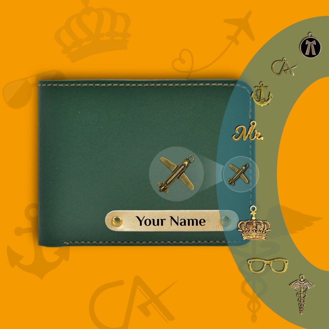 Personalized Gifts for Him : Engraved Men's Wallet with Charms
