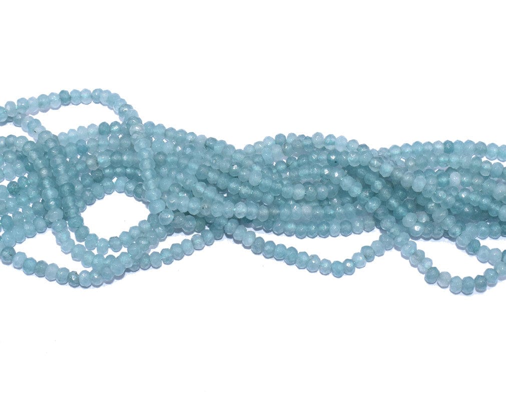 Gemstone Faceted Roundel Agate Loose Beads , 3X4 MM , FDB-003-Per String of Approx 115 PCS / 3X4 MM