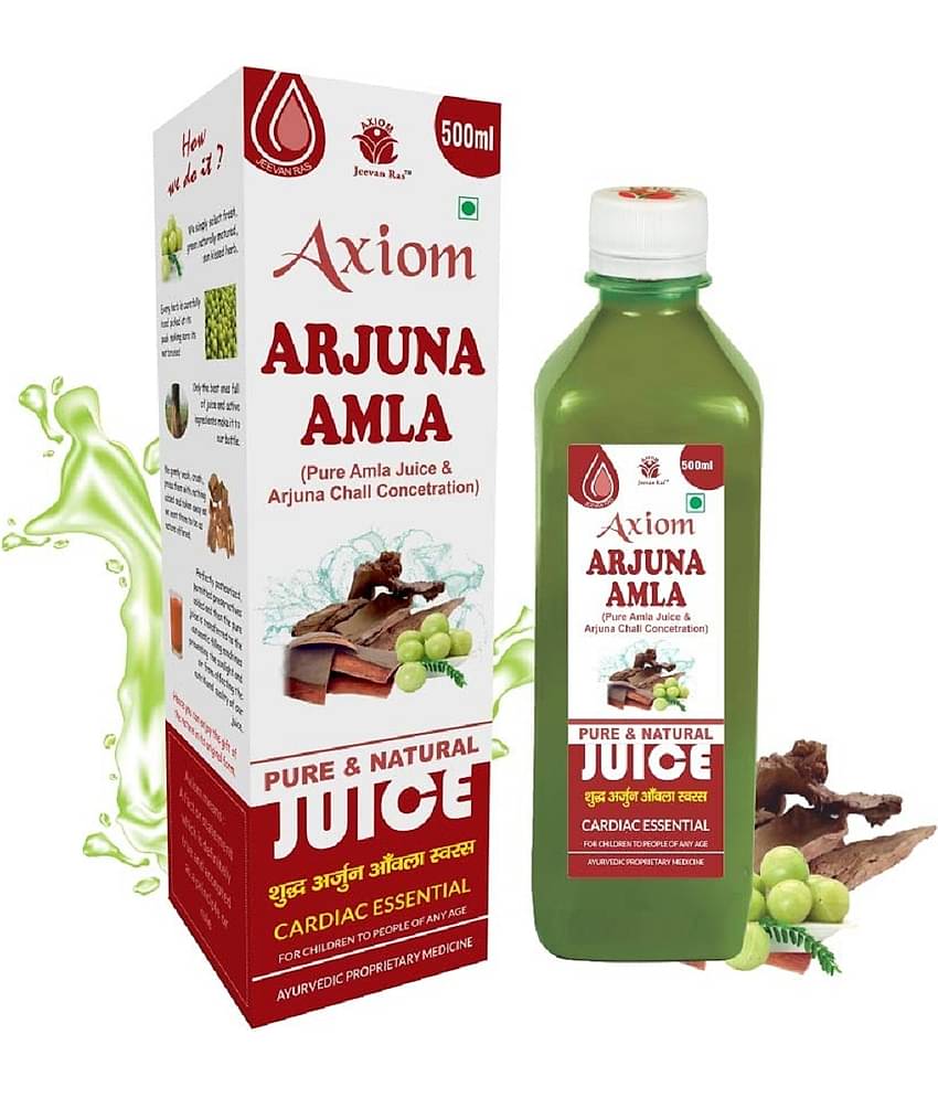Axiom Arjuna Amla Juice 500ml (pack of 2)| Natural Source of Calcium | Controls Blood Pressure | Control Cholesterol Level | No Added Sugar | 100% Natural WHO GMP Certified