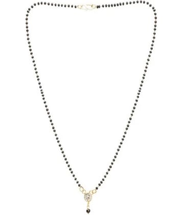 PUJVI - Black Mangalsutra ( Pack of 1 )