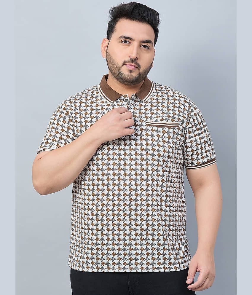 AUSTIVO Pack of 1 Cotton Blend Regular Fit Printed Half Sleeves Men's Polo T Shirt ( Multicolor )