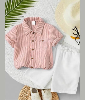 Ocvito Pack of 1 Boys Cotton Shirt & Shorts ( Magenta )