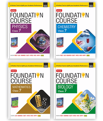 MTG Foundation Course Class 7 Physics, Chemistry, Mathematics & Biology Book (Set of 4) For IIT JEE, NEET, NSO Olympiad, NTSE, NVS, KVPY & Boards Exam | Based on NCERT Latest Pattern 2024-25