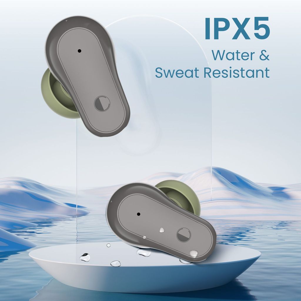 Cellecor BroPods C109 QUAD TWS, 60H Playtime,Quad Mic ENC,5.3v BT,50ms Low Latency Gaming Bluetooth-Grey Olive Green