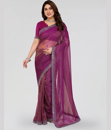ANAND SAREES Net Solid Ilkal Saree With Unstitched Blouse Piece ( Pink )