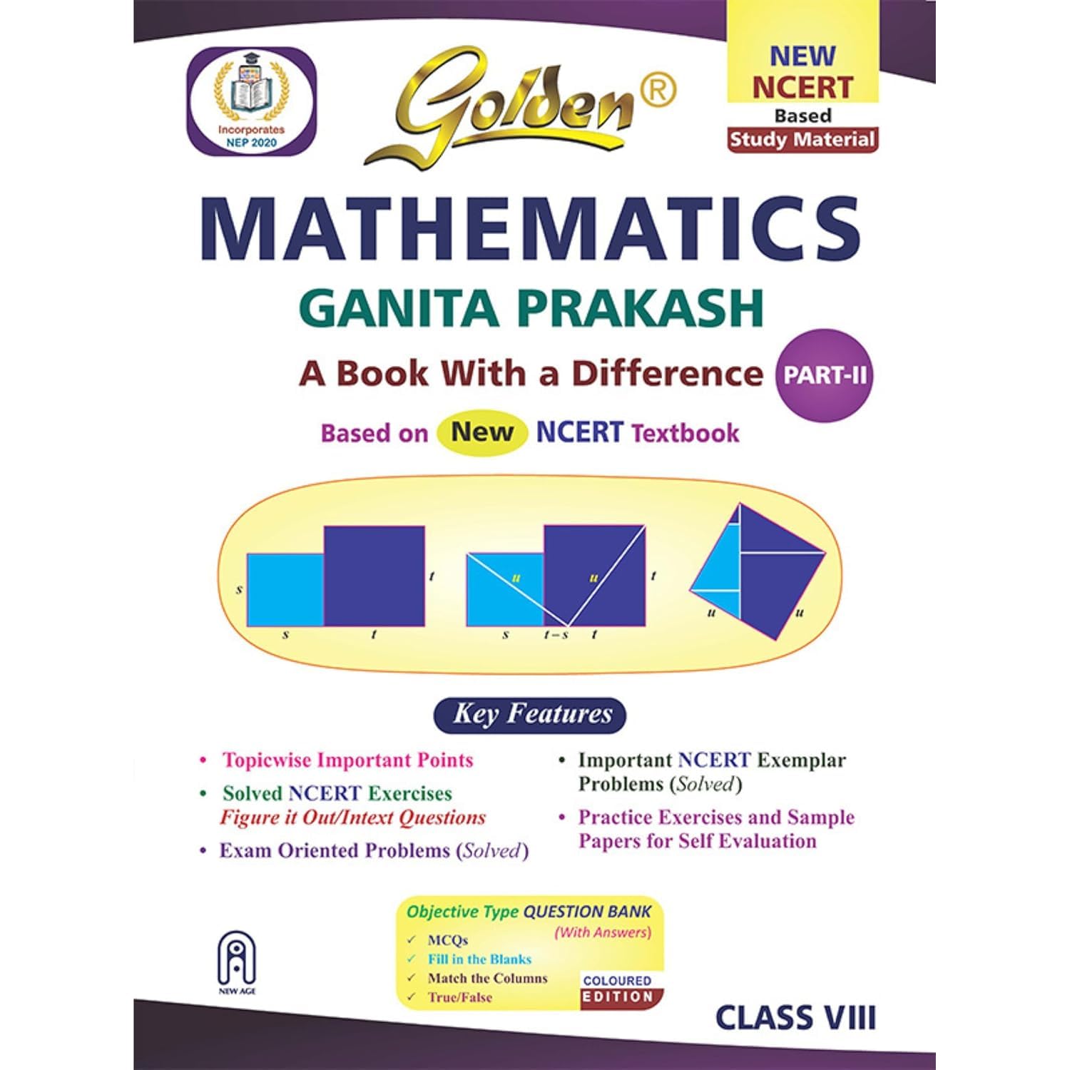 Golden Mathematics Study Material Based on NEW NCERT Ganita Prakash Part-2 For Class 8 | For CBSE 2026 Exams | Summary | Solved NCERT Textual ... Bank | MCQs Paperback � 1 February 2026 [Paperback] [Oct 30, 2024] golden