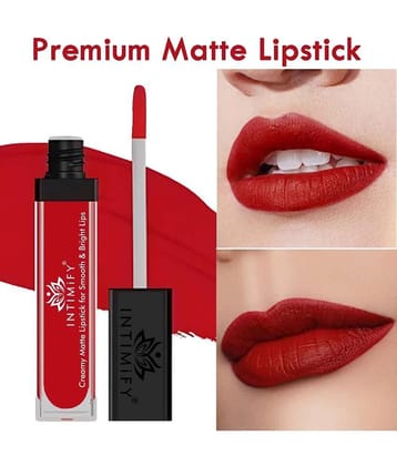 Intimify Red Matte Lipstick, Lipstick For Women, Highly Pigmented, Water Proof, 6 Ml