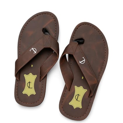 Handcrafted Leather Sandals, Dark Brown, Cross-Strap Design, Stitched Sole color Dark Brown Size 8