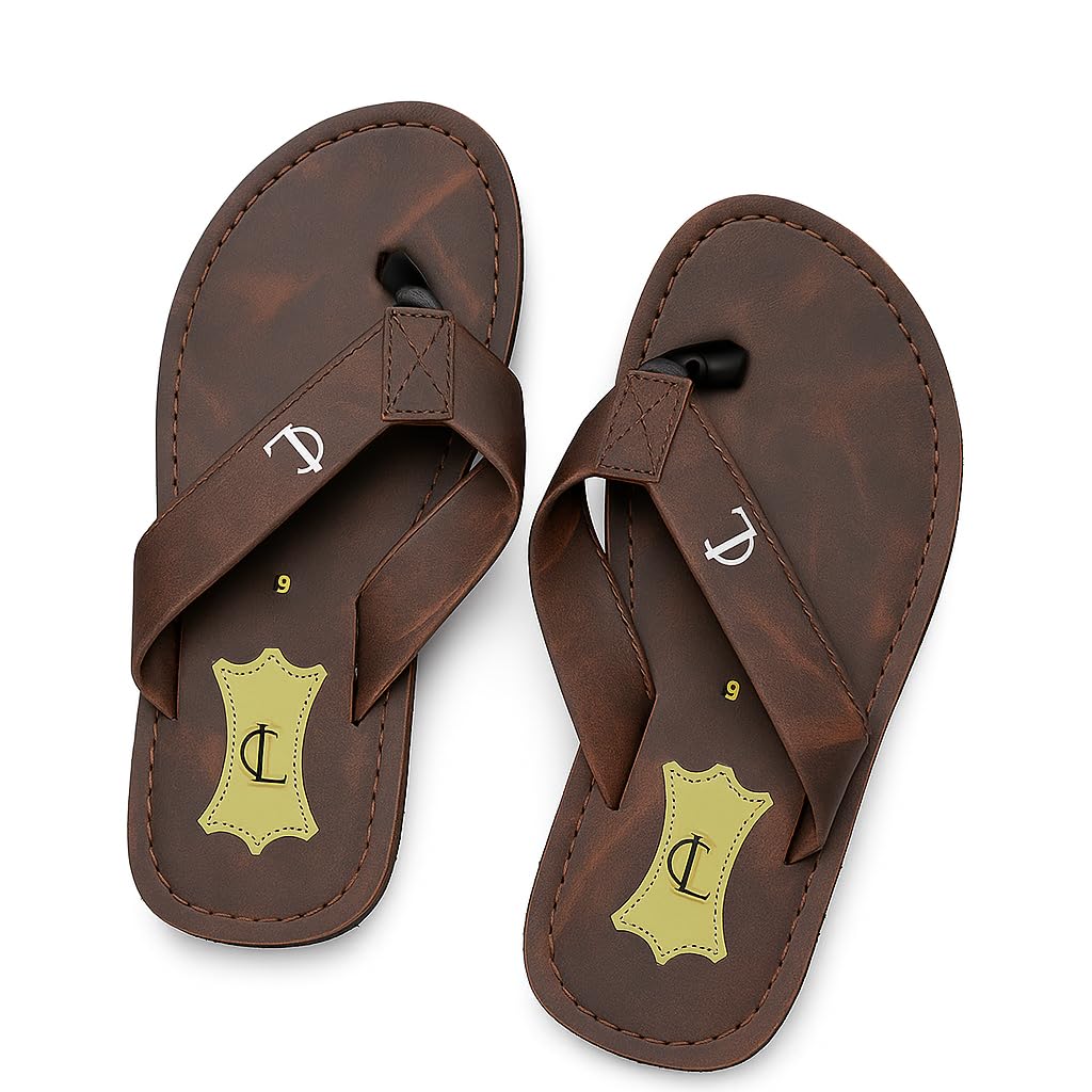 Handcrafted Leather Sandals, Dark Brown, Cross-Strap Design, Stitched Sole color Dark Brown Size 8