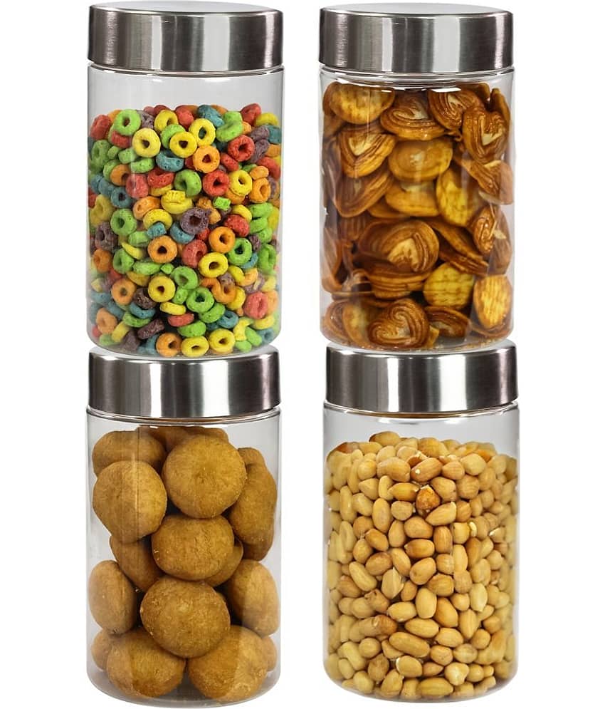 PearlPet PlusJar-4Pcs-1400ml Plastic Transparent Multi-Purpose Container ( Set of 4 )