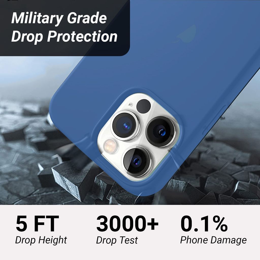 LIRAMARK Liquid Silicone Soft Back Cover Case for Apple iPhone 13 Pro Max (6.7 Inch)