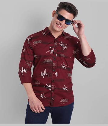 MAJESTIC MAN - Red Cotton Slim Fit Men's Casual Shirt ( Pack of 1 )