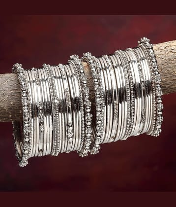 FASHION FRILL Silver Bangle Set ( Pack of 36 )
