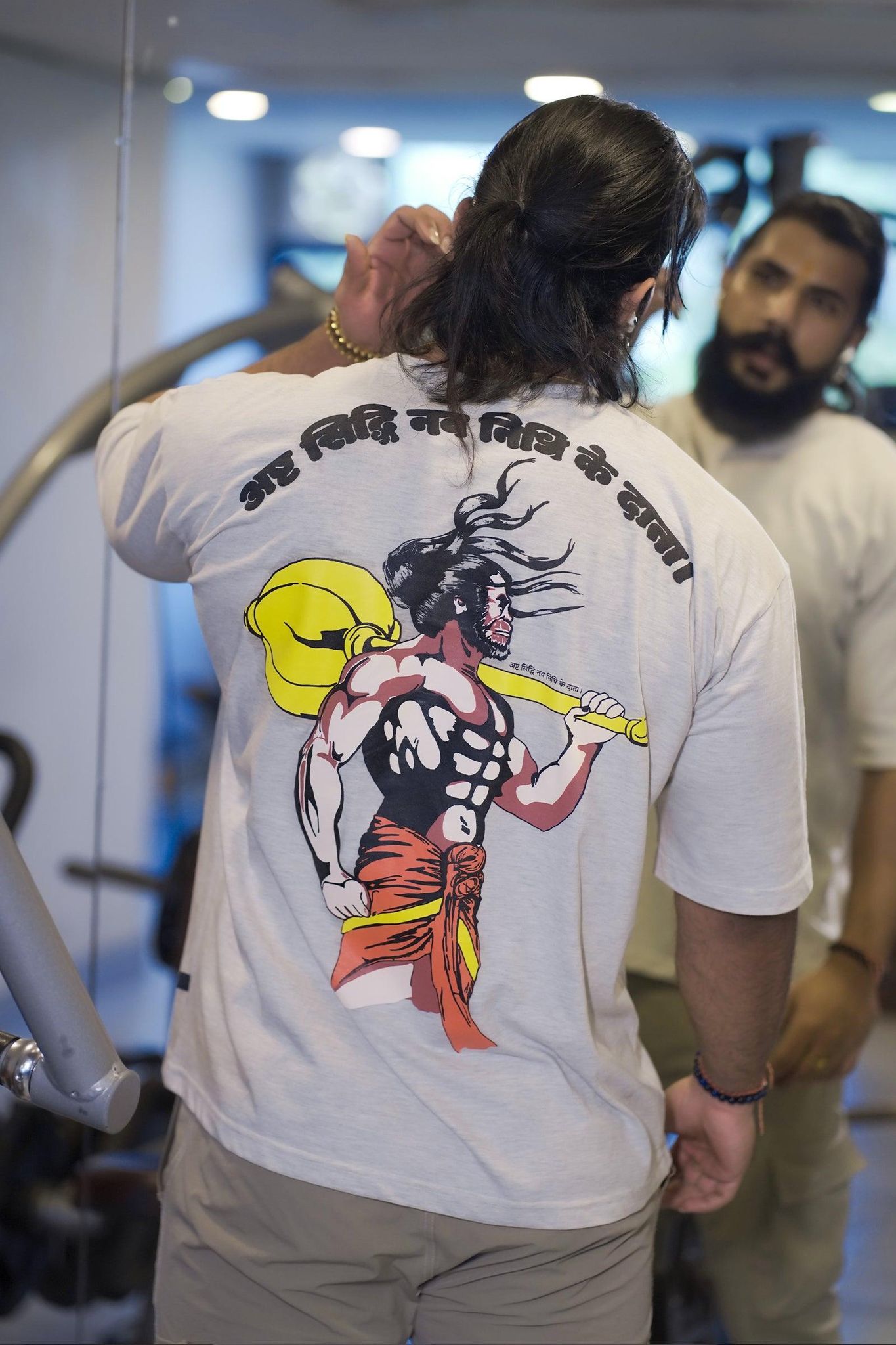 THE SON OF ANJANA LORD HANUMAN Oversized T-shirt (Grey Melange)-S