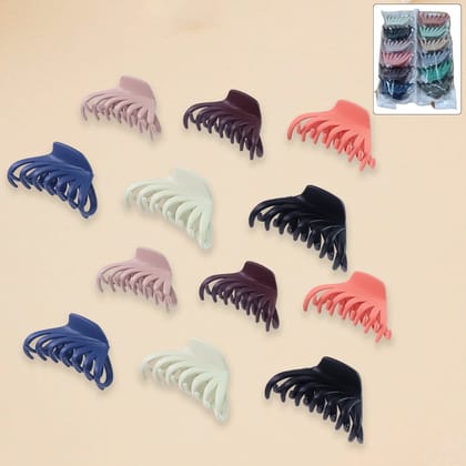Hair Claw Clips Set for Women & Girls (Mix Design,  Multicolor & 12 Pc)