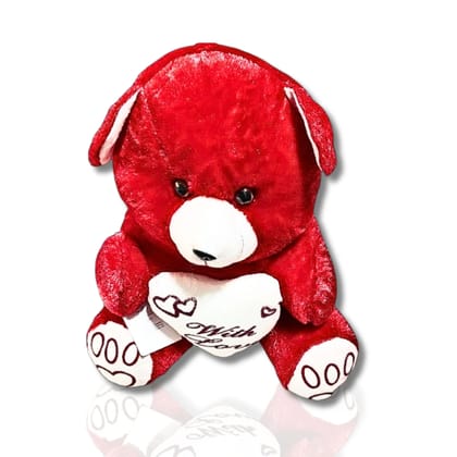 Saadhya Toys 32cm Red Teddy Bear with Heart – Soft Plush Love Teddy for Gifting, Home Décor &amp; Special Occasions