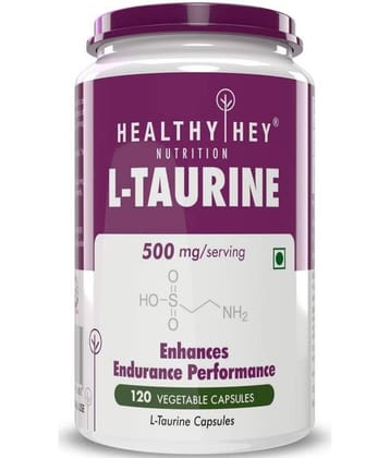 HEALTHYHEY NUTRITION L-Taurine Amino Acid 120 capsules 500 mg Capsule