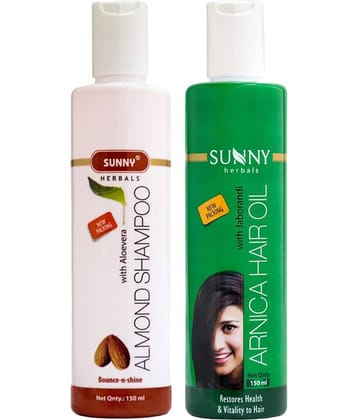 SUNNY HERBALS Arnica Hair Oil 150 mL & Almond Shampoo 150 mL