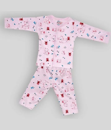 Aatumn Kids Wear Pack of 1 Baby Boys Cotton Tops & Bottoms Sets ( Pink )