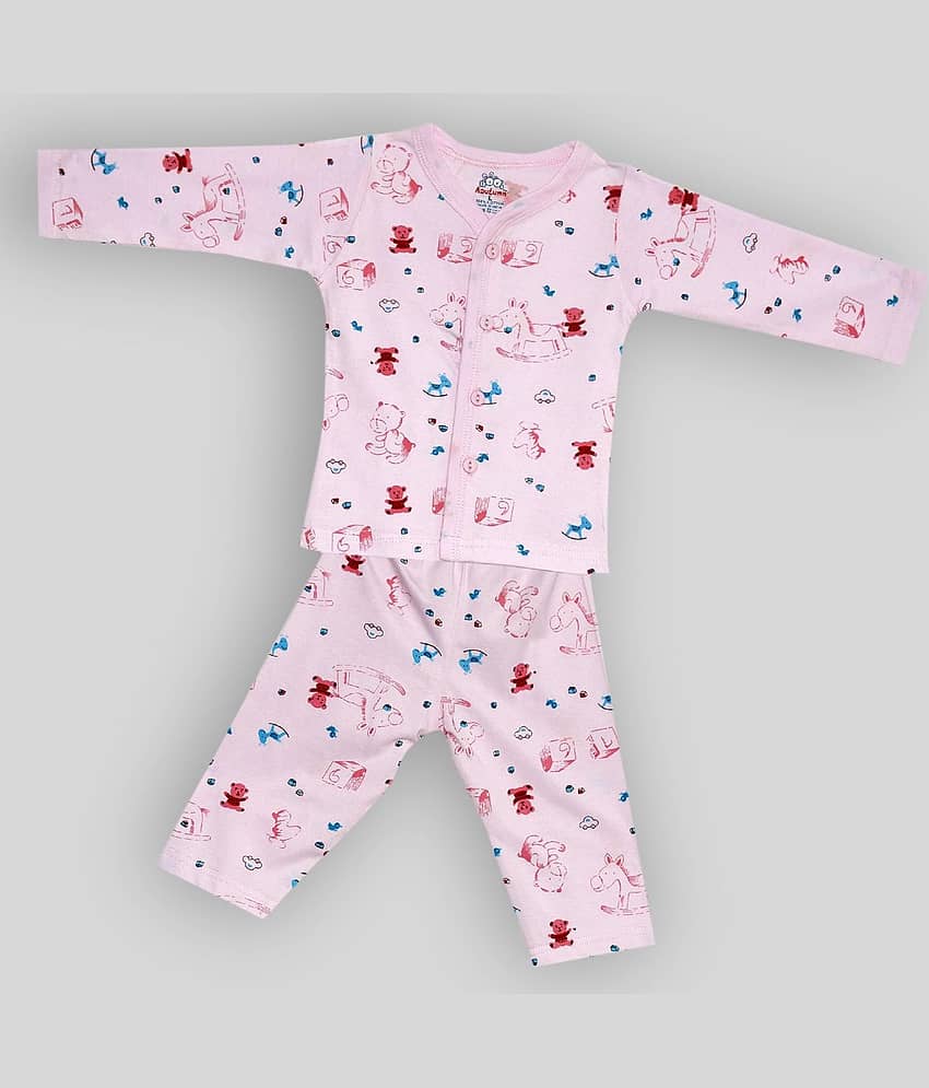 Aatumn Kids Wear Pack of 1 Baby Boys Cotton Tops & Bottoms Sets ( Pink )