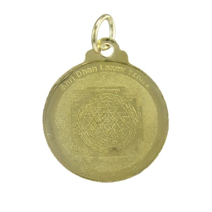 Nawani Gold Plated Shri Dhan Laxmi Maha Yantra Locket for Men & Woman. Size 3x3 cm