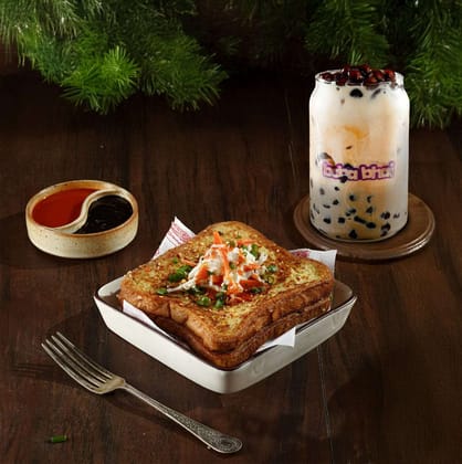 K-Toast + Classic Cold Coffee with Bubbles