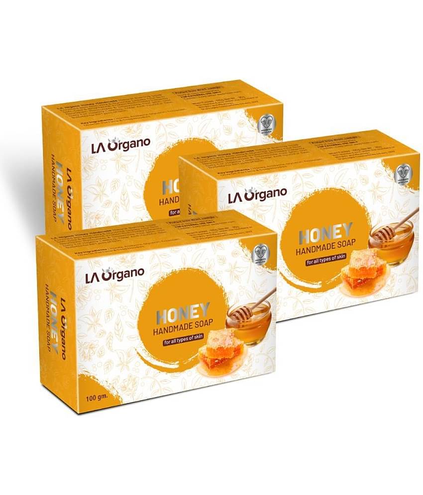 LA ORGANO Honey Handmade Natural Bath Soap Bathing Bar 100 g Pack of 3