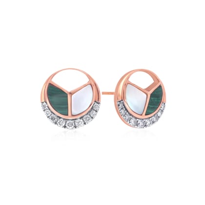 Senco Gold Forest Queen Diamond Studs (2.1 gram / 0.15 Ct / HI-SI / 14K Rose Gold)