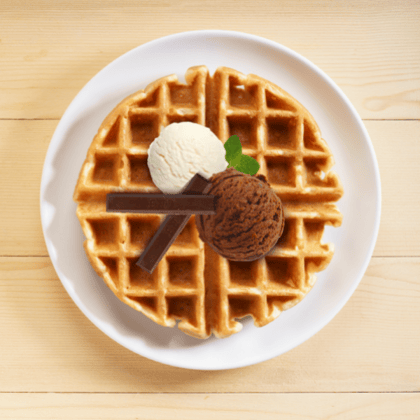 Milky kit kat belgian waffle
